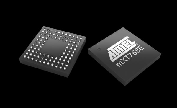 使用單晶片設計之觸控IC,佔位空間更小,圖為針對2~12吋觸屏設計之整合型觸控IC。Atmel 使用單晶片設計之觸控IC,佔位空間更小,圖為針對2~12吋觸屏設計之整合型觸控IC。Atmel