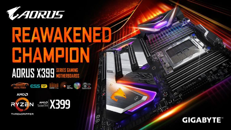 技嘉推出X399 AORUS XTREME主機板,喚醒全新32核心AMD Ryzen Threadripper處理器的冠軍魂。 技嘉推出X399 AORUS XTREME主機板,喚醒全新32核心AMD Ryzen Threadripper處理器的冠軍魂。