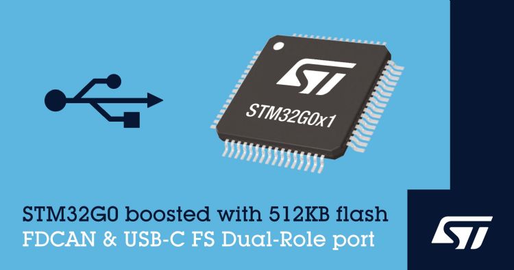 意法半導體推出新STM32G0微控制器,增加USB Type-C全速雙模連接埠、CAN FD介面和更大容量的記憶體。意法半導體 意法半導體推出新STM32G0微控制器,增加USB Type-C全速雙模連接埠、CAN FD介面和更大容量的記憶體。意法半導體