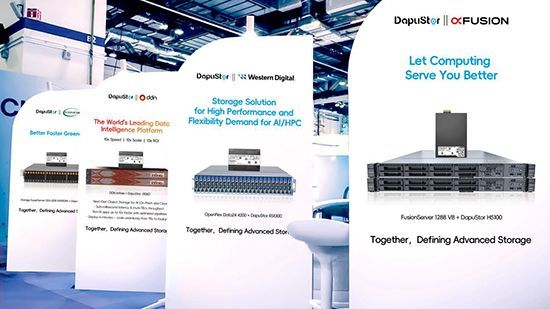 Supermicro / DDN/ Western Digital / xFusion 摊位。大普微 Supermicro / DDN/ Western Digital / xFusion 摊位。大普微
