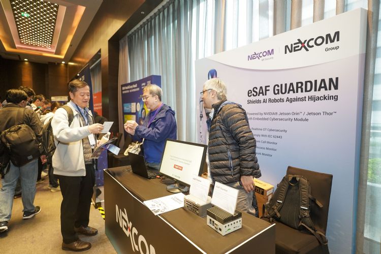 新汉OT Security推出eSAF GUARDIAN,以内建网安模块结合NVIDIA Jetson Orin/Thor平台,提供实时OT网安防护、系统呼叫与档案存取监控,协助AI机器人抵御劫持攻击,强化自主设备的运作安全。DIGITIMES摄 新汉OT Security推出eSAF GUARDIAN,以内建网安模块结合NVIDIA Jetson Orin/Thor平台,提供实时OT网安防护、系统呼叫与档案存取监控,协助AI机器人抵御劫持攻击,强化自主设备的运作安全。DIGITIMES摄