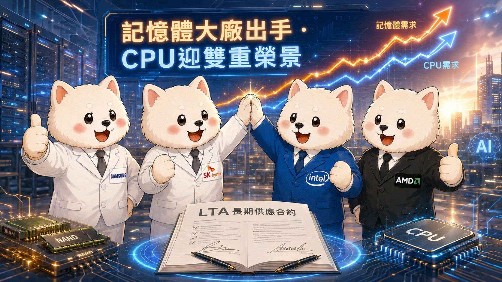 【動物農莊】記憶體戲碼重演！換CPU簽長約　英特爾、超微笑納訂單