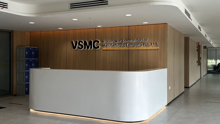 VSMC建厂完工速度飞快,业者归功于「台积电的DNA」。何致中摄 VSMC建厂完工速度飞快,业者归功于「台积电的DNA」。何致中摄