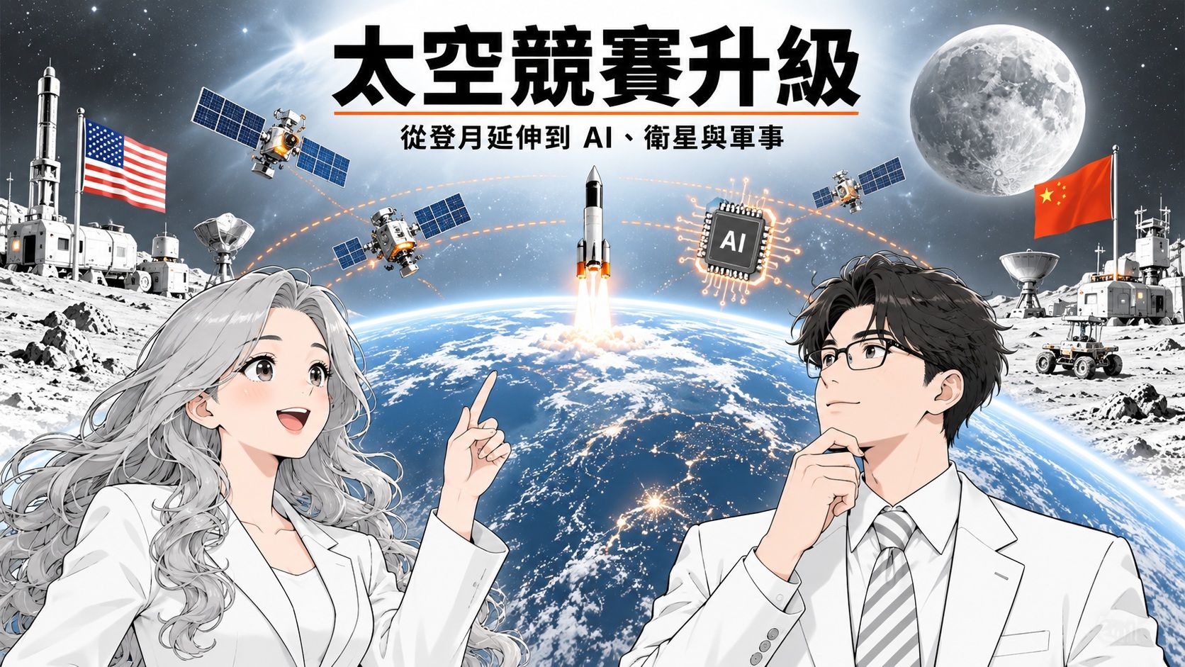 【Amy & Dr.Chip】中美太空競賽升級　從登月延伸至AI與軍事
