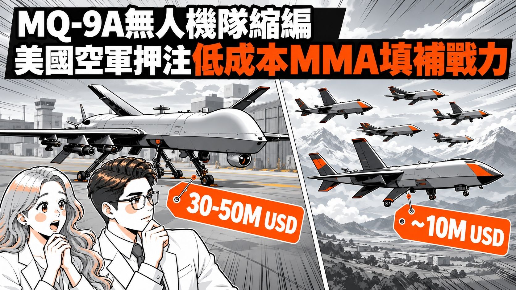 【Amy & Dr. Chip】MQ-9A無人機隊縮編　美國空軍押低成本MMA補戰力