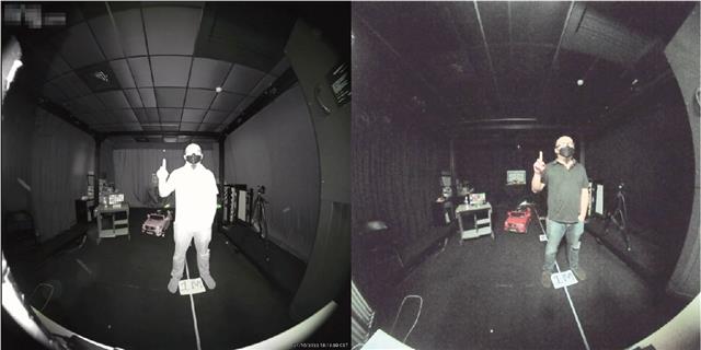 Left is IR light image, Right is Vi57 digital lighting image