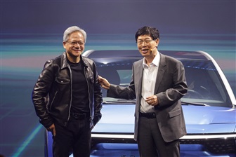 Nvidia CEO Jensen Huang (L) and Foxconn Chairman Young Liu. Credit: AFP