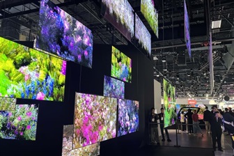 LG showcased its iconic Wallpaper TV, with a body thickness of just 9mm. Credit: DIGITIMES
