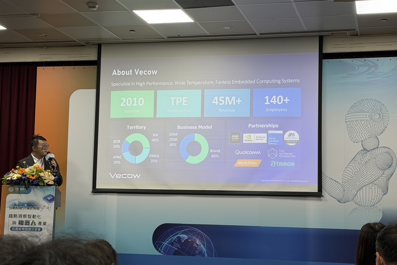 Vecow eyes robotics growth as North America, EMEA account for 65% of business