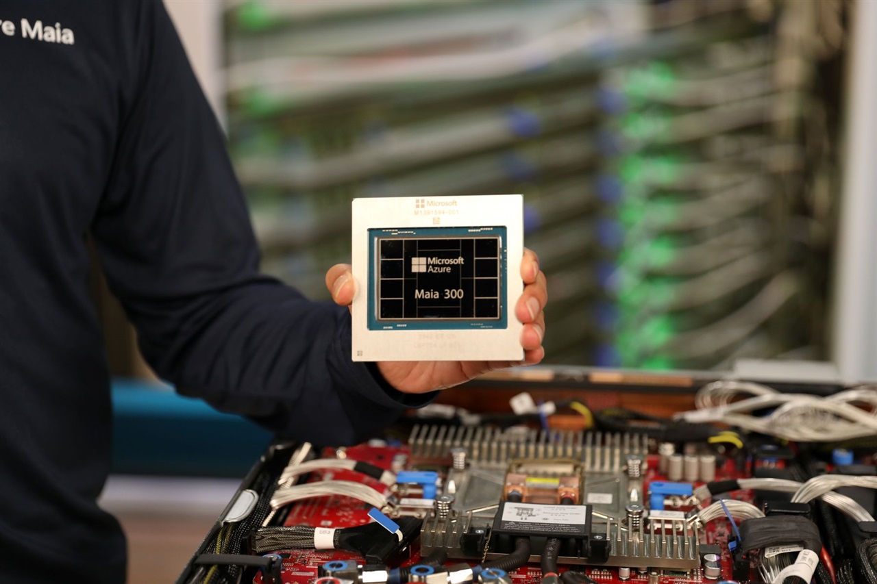 Microsoft's Maia 300 rack: 96 accelerators, HBM4, mostly liquid-cooled